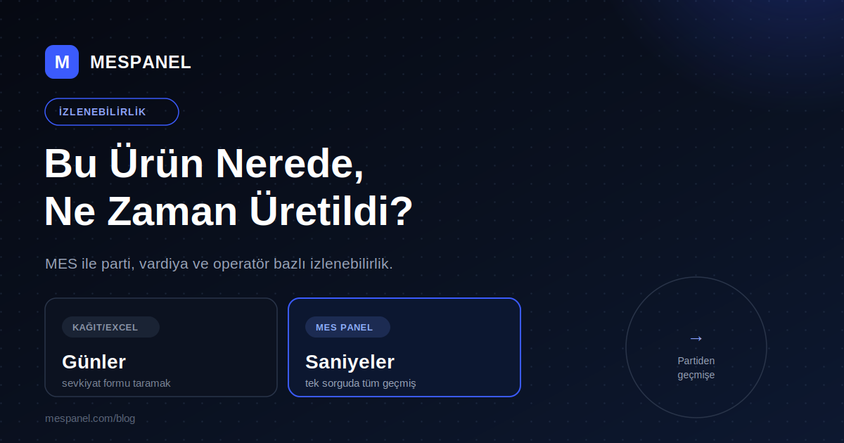 MES ile Üretim İzlenebilirliği: Bu Parti Hangi Hatta, Hangi Vardiyada Üretildi?